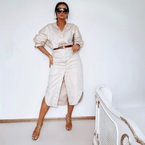 Zara Dress New With Pockets Belted